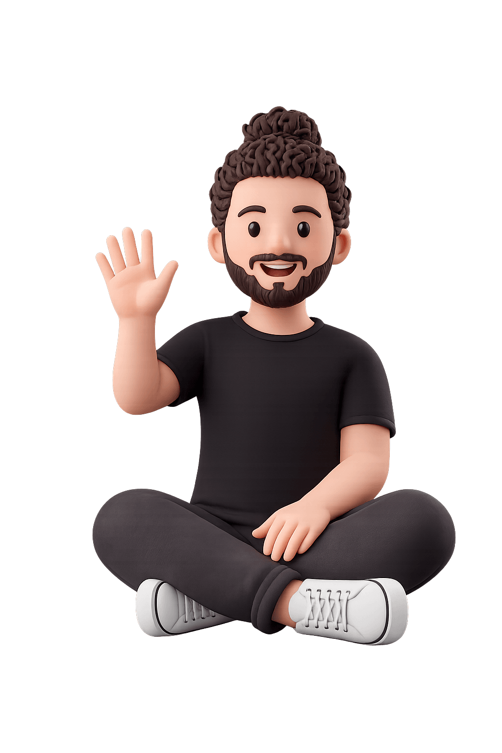 3D figurine of Elie Zgheib waving hello